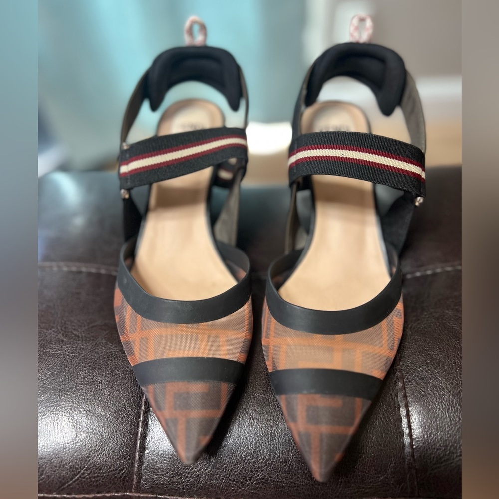 Fendi Colibri - Leather Slingbacks Medium Heel